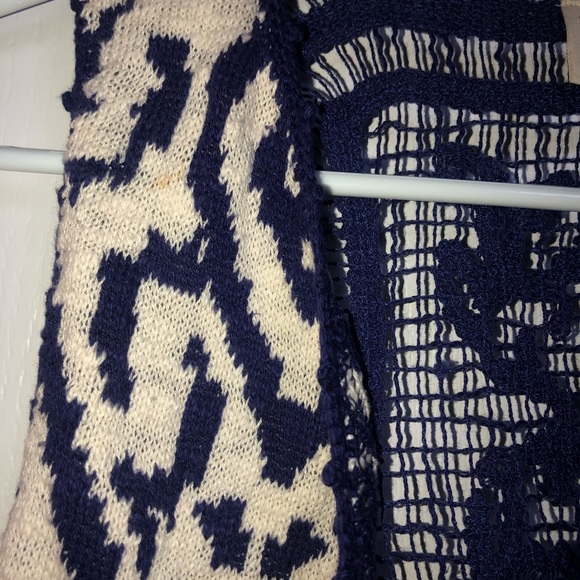 Anthropologie Moth Blue Crochet-Back Vest - Picture 5 of 7